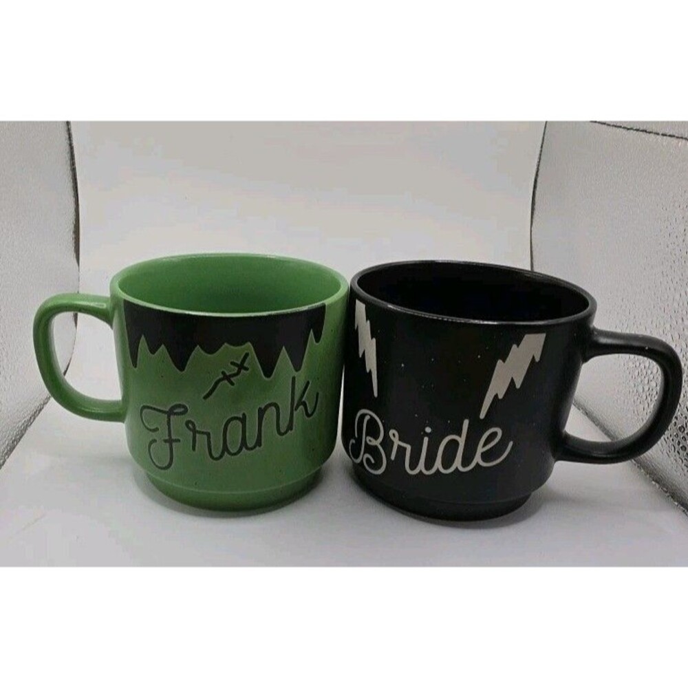 Cobwebs And Cauldrons Halloween Frank And Bride Stackable Mug Set
